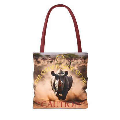 Bold Caution Tote Bag | Other Side of Me Rhino Tote | AOP Tote - Image 10