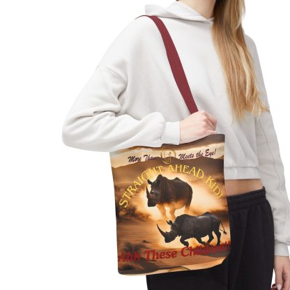 Wildlife Tote Bag | Straight Ahead Kid Rhino Bag | AOP Tote - Image 15