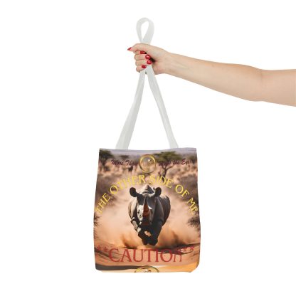 Bold Caution Tote Bag | Other Side of Me Rhino Tote | AOP Tote - Image 20