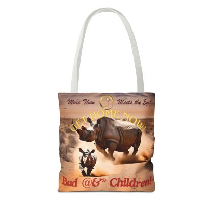 Humorous Rhino Tote Bag | Get Home Now Rhino Bag | AOP Tote - Image 18