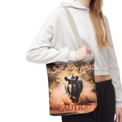 Bold Caution Tote Bag | Other Side of Me Rhino Tote | AOP Tote - Image 31