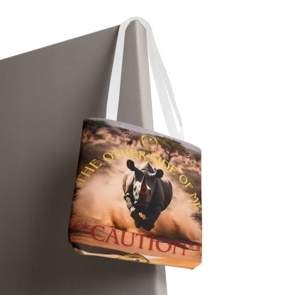 Bold Caution Tote Bag | Other Side of Me Rhino Tote | AOP Tote - Image 24