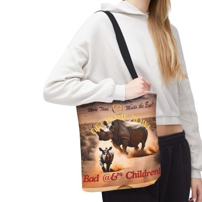 Humorous Rhino Tote Bag | Get Home Now Rhino Bag | AOP Tote - Image 7