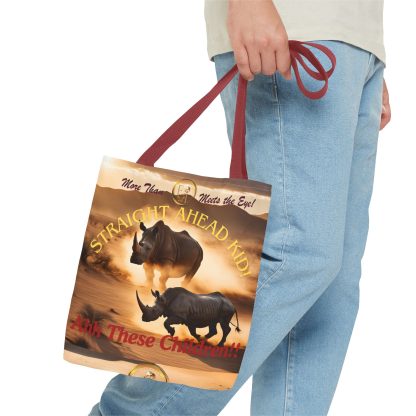 Wildlife Tote Bag | Straight Ahead Kid Rhino Bag | AOP Tote - Image 11