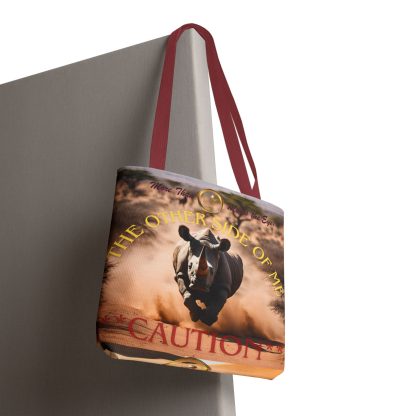 Bold Caution Tote Bag | Other Side of Me Rhino Tote | AOP Tote - Image 16