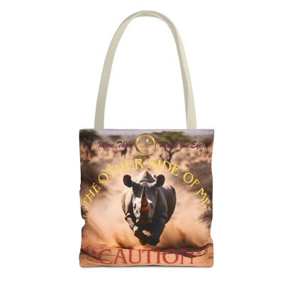 Bold Caution Tote Bag | Other Side of Me Rhino Tote | AOP Tote - Image 25