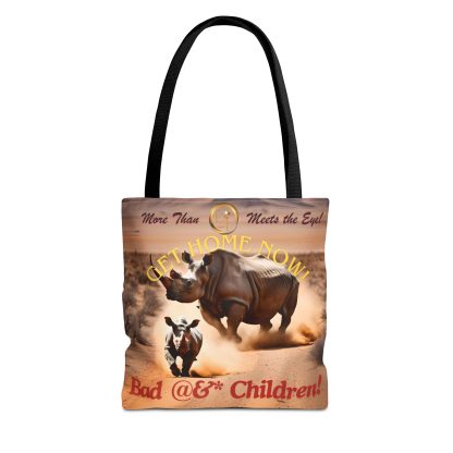 Humorous Rhino Tote Bag | Get Home Now Rhino Bag | AOP Tote