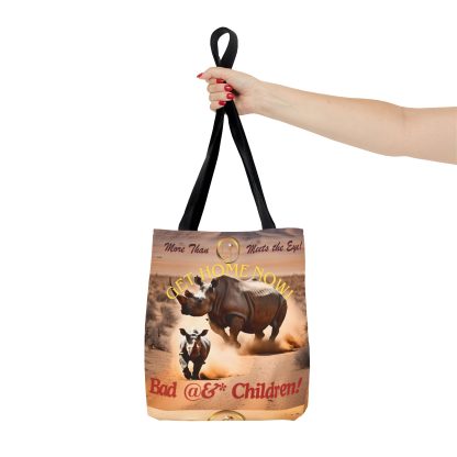 Humorous Rhino Tote Bag | Get Home Now Rhino Bag | AOP Tote - Image 4