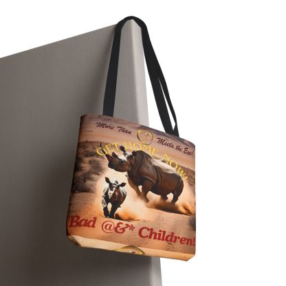 Humorous Rhino Tote Bag | Get Home Now Rhino Bag | AOP Tote - Image 8