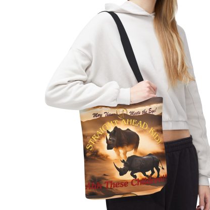 Wildlife Tote Bag | Straight Ahead Kid Rhino Bag | AOP Tote - Image 7