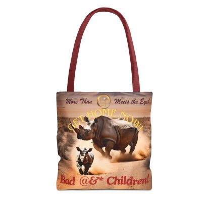 Humorous Rhino Tote Bag | Get Home Now Rhino Bag | AOP Tote - Image 9