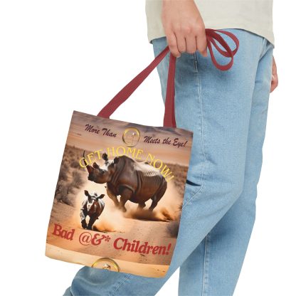 Humorous Rhino Tote Bag | Get Home Now Rhino Bag | AOP Tote - Image 11