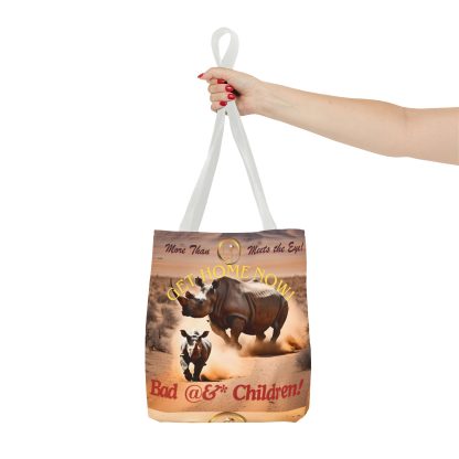 Humorous Rhino Tote Bag | Get Home Now Rhino Bag | AOP Tote - Image 20