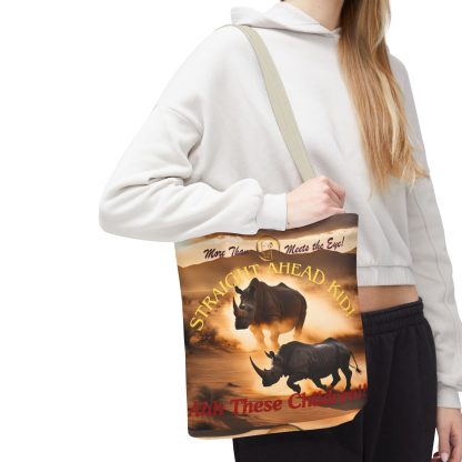 Wildlife Tote Bag | Straight Ahead Kid Rhino Bag | AOP Tote - Image 31