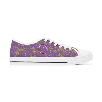 Bohemian Butterfly Light Purple | White Trim Floral LowTops - Image 4