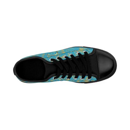 Bohemian Essence Turquoise | Luxe Black Trim LowTop Sneakers - Image 3