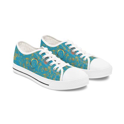 Bohemian Butterfly Turquoise | White Trim Floral LowTops