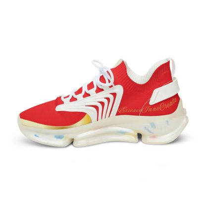 EssenceInnoCreate Red | Mens White Trim Mesh Sneakers - Image 6