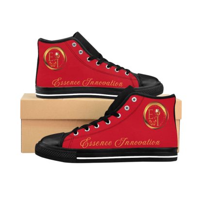 HighTop Classic Dark Red | Ladies Black Trim Sneakers - Image 2