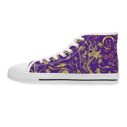 Floral Butterfly Purple | White Trim Bohemian HighTops - Image 5