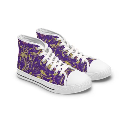 Floral Butterfly Purple | White Trim Bohemian HighTops