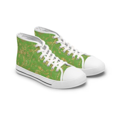 Floral Butterfly Light Green | White Trim Bohemian HighTops