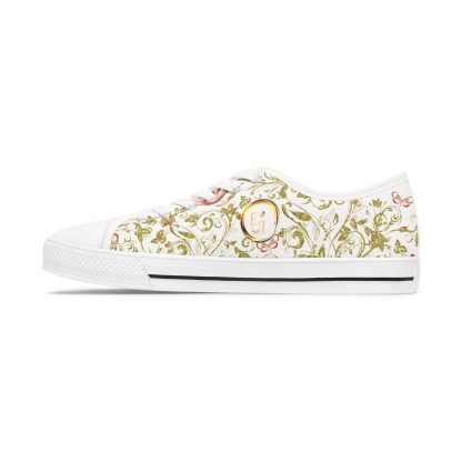 Bohemian Butterfly White | White Trim Floral LowTops - Image 5