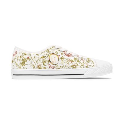 Bohemian Butterfly White | White Trim Floral LowTops - Image 3