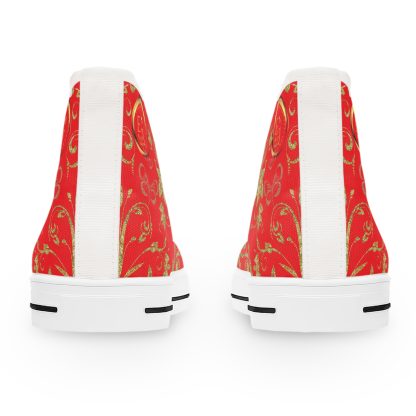 Floral Butterfly Red | White Trim Bohemian HighTops - Image 3