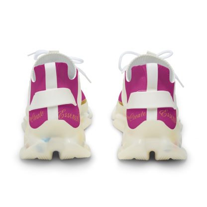 EssenceInnoCreate Dark Pink | Men’s White Trim Mesh Sneakers - Image 3