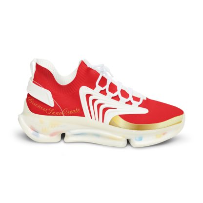 EssenceInnoCreate Red | Mens White Trim Mesh Sneakers - Image 7