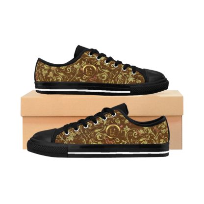 Bohemian Essence Brown | Luxe Black Trim LowTop Sneakers - Image 2