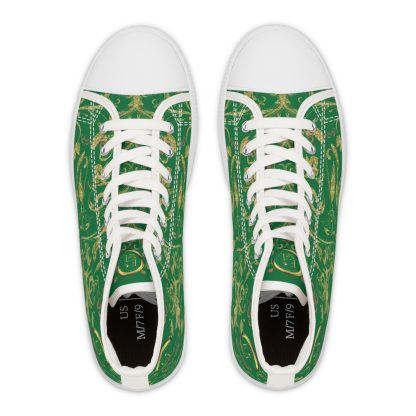 Floral Butterfly Green | White Trim Bohemian HighTops - Image 2