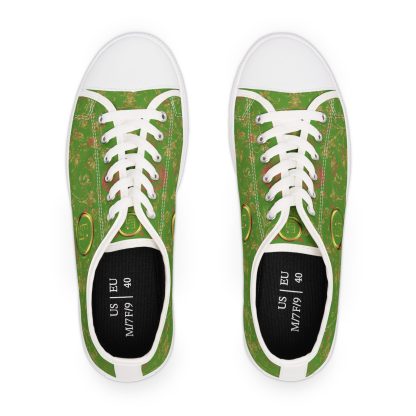 Bohemian Butterfly Light Green | White Trim Floral LowTops - Image 6