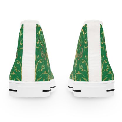 Floral Butterfly Green | White Trim Bohemian HighTops - Image 3