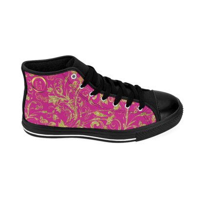 Bohemian BlackTop Pink | Black Sole HighTop Sneakers - Image 7