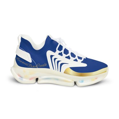 EssenceInnoCreate Dark Blue | Mens White Trim Mesh Sneakers - Image 7