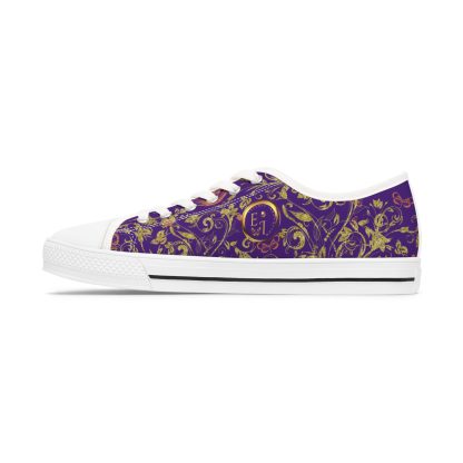 Bohemian Butterfly Purple | White Trim Floral LowTops - Image 5