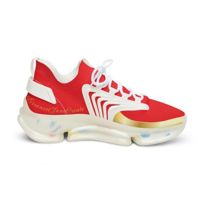 EssenceInnoCreate Red | Mens White Trim Mesh Sneakers - Image 4