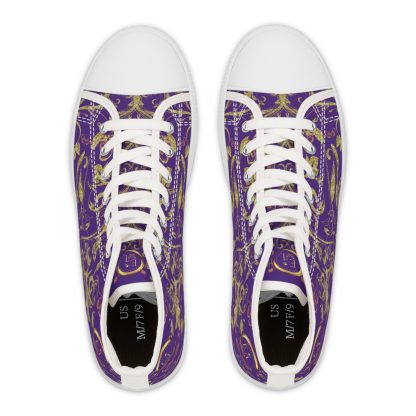 Floral Butterfly Purple | White Trim Bohemian HighTops - Image 2