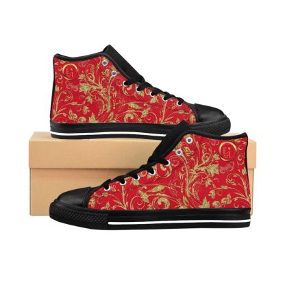 Bohemian BlackTop Dark Red | Black Sole HighTop Sneakers - Image 2