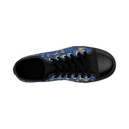 Bohemian Essence Dark Blue | Luxe Black Trim LowTop Sneakers - Image 3