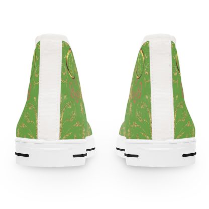 Floral Butterfly Light Green | White Trim Bohemian HighTops - Image 3