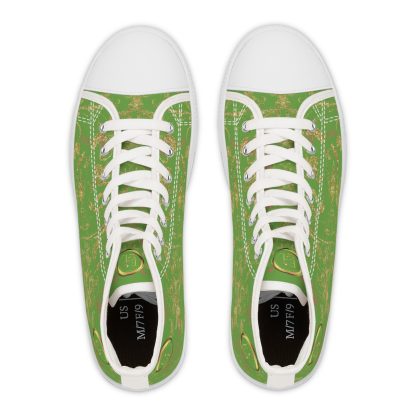 Floral Butterfly Light Green | White Trim Bohemian HighTops - Image 2