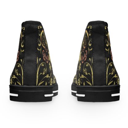 Butterfly Heart Black | Bohemian HighTop Sneakers - Image 3