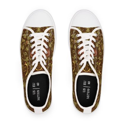 Bohemian Butterfly Brown | White Trim Floral LowTops - Image 6