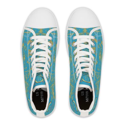 Floral Butterfly Turquoise | White Trim Bohemian HighTops - Image 2