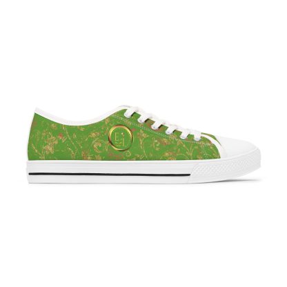 Bohemian Butterfly Light Green | White Trim Floral LowTops - Image 4