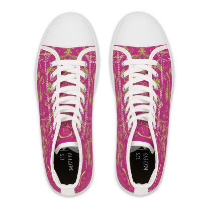 Floral Butterfly Pink | White Trim Bohemian HighTops - Image 2