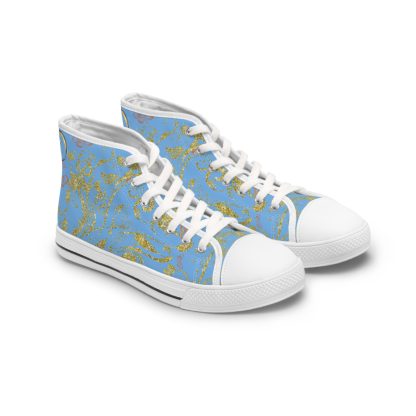 Floral Butterfly Light Blue | White Trim Bohemian HighTops